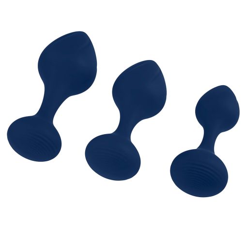 Playboy Tail Trainer 3-Piece Silicone Anal Plug Training Kit Navy - Image 3