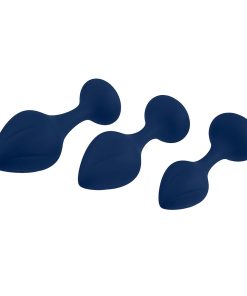 Playboy Tail Trainer 3-Piece Silicone Anal Plug Training Kit Navy