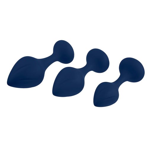 Playboy Tail Trainer 3-Piece Silicone Anal Plug Training Kit Navy - Image 4