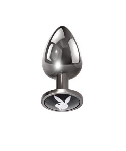 Playboy Tux Large Metal Anal Plug Hematite