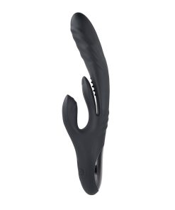 Playboy Rapid Rabbit – Thrusting & Flapping Dual Vibrator (Black, Rechargeable)