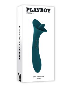 Playboy True Indulgence Rechargeable Dual Ended Silicone Flicking Vibrator Deep Teal