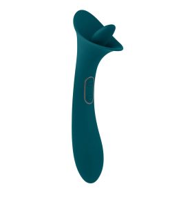 Playboy True Indulgence Rechargeable Dual Ended Silicone Flicking Vibrator Deep Teal