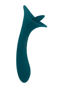 Playboy True Indulgence Rechargeable Dual Ended Silicone Flicking Vibrator Deep Teal