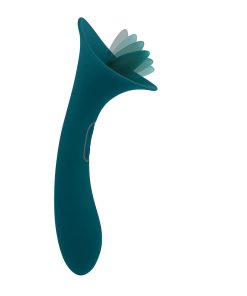 Playboy True Indulgence Rechargeable Dual Ended Silicone Flicking Vibrator Deep Teal