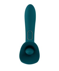 Playboy True Indulgence Rechargeable Dual Ended Silicone Flicking Vibrator Deep Teal