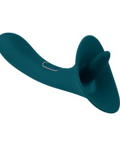 Playboy True Indulgence Rechargeable Dual Ended Silicone Flicking Vibrator Deep Teal