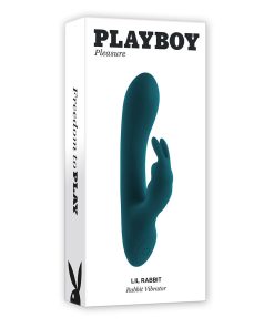 Playboy Lil Rabbit Rechargeable Silicone Dual Stimulation Vibrator Deep Teal