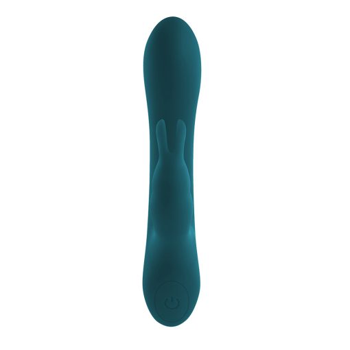 Playboy Lil Rabbit Rechargeable Silicone Dual Stimulation Vibrator Deep Teal - Image 2
