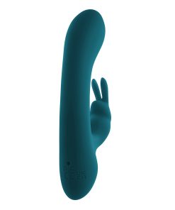 Playboy Lil Rabbit Rechargeable Silicone Dual Stimulation Vibrator Deep Teal