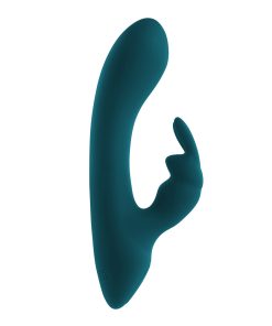 Playboy Lil Rabbit Rechargeable Silicone Dual Stimulation Vibrator Deep Teal