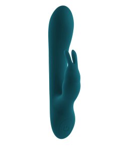 Playboy Lil Rabbit Rechargeable Silicone Dual Stimulation Vibrator Deep Teal