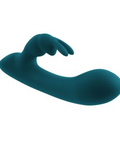 Playboy Lil Rabbit Rechargeable Silicone Dual Stimulation Vibrator Deep Teal