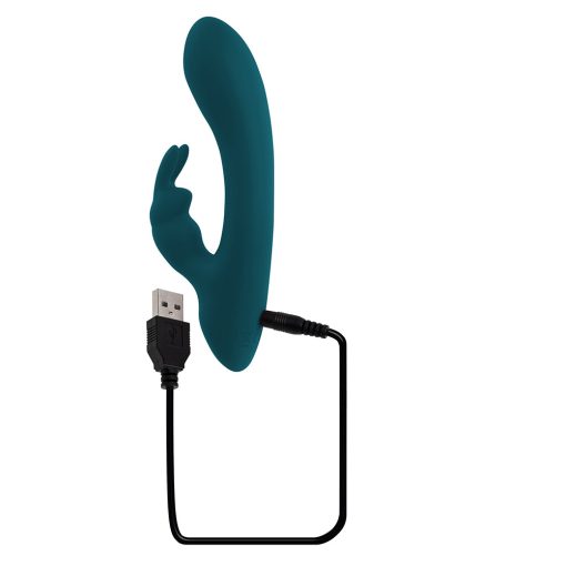 Playboy Lil Rabbit Rechargeable Silicone Dual Stimulation Vibrator Deep Teal - Image 9