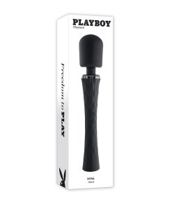 Playboy Royal Rechargeable Silicone Wand Vibrator Black
