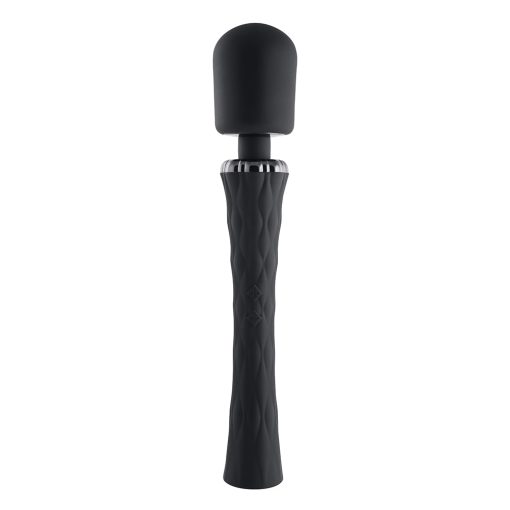 Playboy Royal Rechargeable Silicone Wand Vibrator Black - Image 2