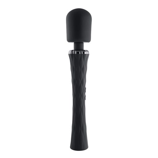 Playboy Royal Rechargeable Silicone Wand Vibrator Black - Image 4