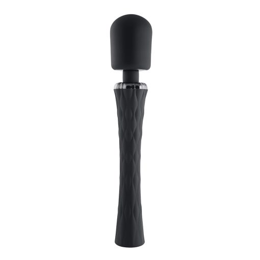 Playboy Royal Rechargeable Silicone Wand Vibrator Black - Image 5