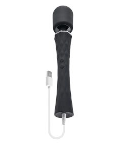 Playboy Royal Rechargeable Silicone Wand Vibrator Black