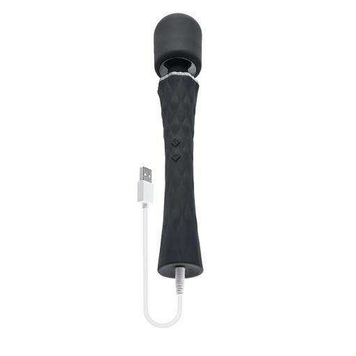 Playboy Royal Rechargeable Silicone Wand Vibrator Black - Image 7