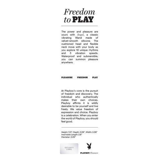Playboy Royal Rechargeable Silicone Wand Vibrator Black - Image 8