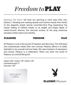 Playboy Spinning Tail Teaser Vibrating Rotating Anal Plug Salute