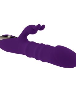 Playboy Hop To It Rechargeable Thrusting Silicone Dual Stimulation Vibrator Acai