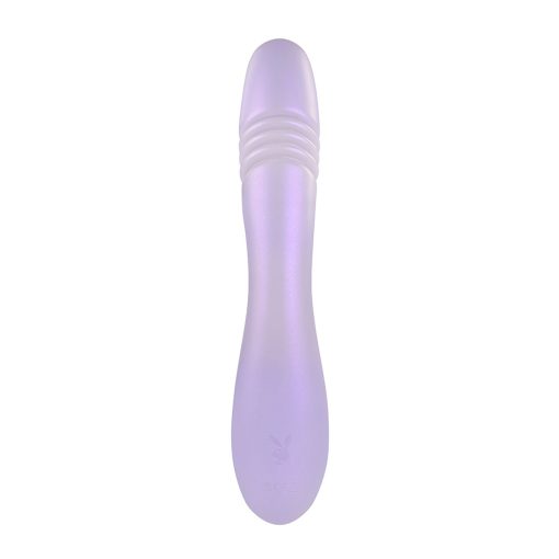 Playboy Bumping Bunny Rechargeable Thrusting Warming Silicone Dual Stimulation Vibrator Opal - Image 2