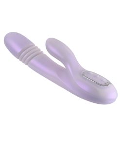 Playboy Bumping Bunny Rechargeable Thrusting Warming Silicone Dual Stimulation Vibrator Opal