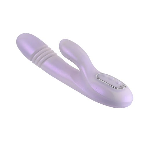 Playboy Bumping Bunny Rechargeable Thrusting Warming Silicone Dual Stimulation Vibrator Opal - Image 6
