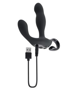 Playboy Come Hither Rechargeable Remote Controlled Silicone Vibrating Prostate Massager Black