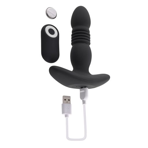 Playboy Trust The Thrust Thrusting Vibrating Anal Plug Black - Image 9