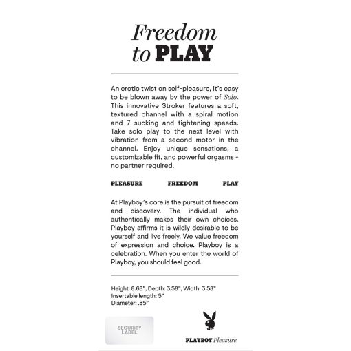 Playboy Solo Rechargeable Sucking Vibrating Masturbator - Image 9