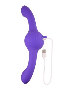 Evolved Our Gyro Vibe Rechargeable Dual Ended Gyrating Silicone Vibrator Purple