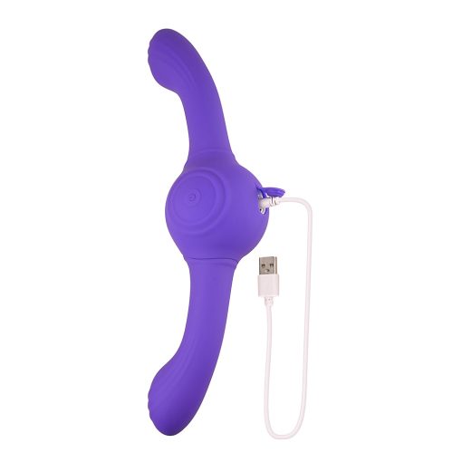 Evolved Our Gyro Vibe Rechargeable Dual Ended Gyrating Silicone Vibrator Purple - Image 8