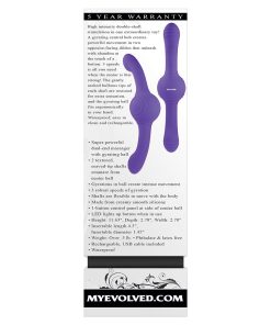 Evolved Our Gyro Vibe Rechargeable Dual Ended Gyrating Silicone Vibrator Purple
