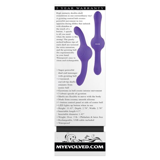 Evolved Our Gyro Vibe Rechargeable Dual Ended Gyrating Silicone Vibrator Purple - Image 9