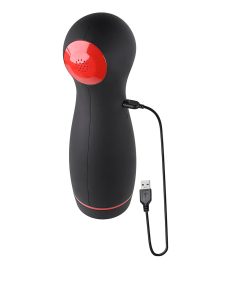 Zero Tolerance Tight Squeeze Rechargeable Vibrating Squeezing Talking Stroker Tpe Black/Red