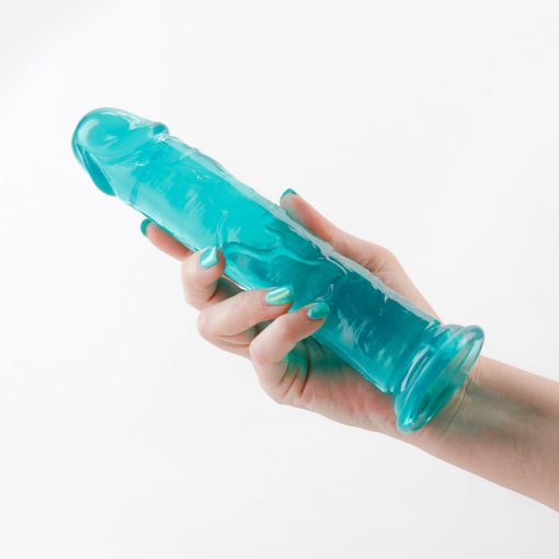 Fantasia Upper 8 In. Jelly Dildo Teal - Image 3