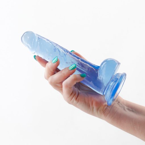 Fantasia Ballsy 6.5 In. Jelly Dildo Blue - Image 3