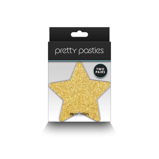 Pretty Pasties Glitter Stars Black/Gold 2 Pair - Image 3