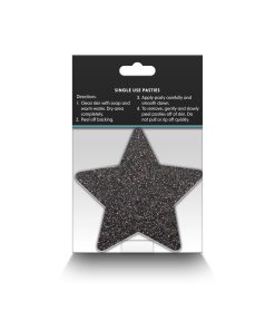 Pretty Pasties Glitter Stars Black/Gold 2 Pair