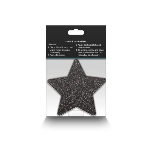 Pretty Pasties Glitter Stars Black/Gold 2 Pair - Image 4