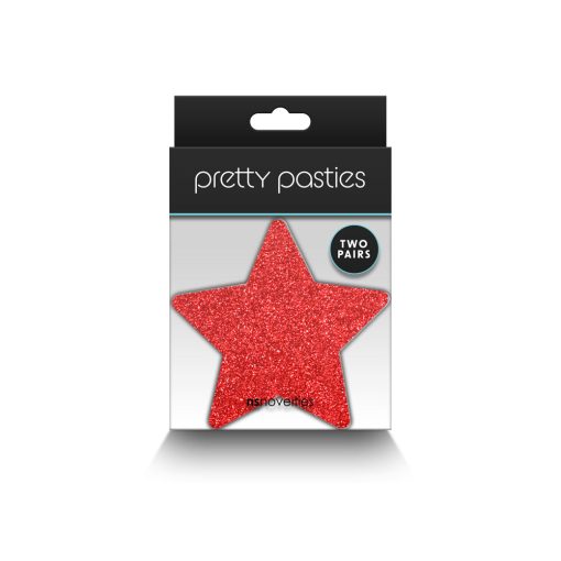 Pretty Pasties Glitter Stars Red/Silver 2 Pair - Image 3