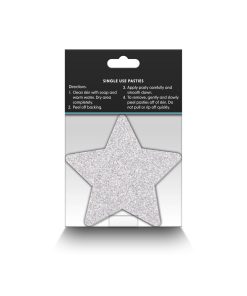 Pretty Pasties Glitter Stars Red/Silver 2 Pair
