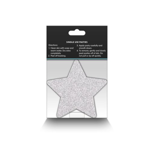 Pretty Pasties Glitter Stars Red/Silver 2 Pair - Image 4