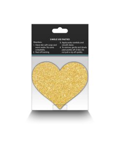 Pretty Pasties Glitter Hearts Black/Gold 2 Pair