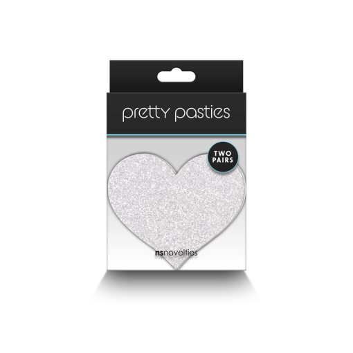 Pretty Pasties Glitter Hearts Red/Silver 2 Pair - Image 3