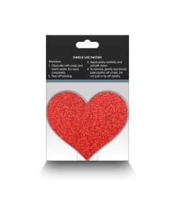 Pretty Pasties Glitter Hearts Red/Silver 2 Pair
