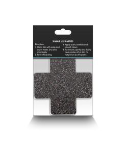 Pretty Pasties Glitter Cross Black/Gold 2 Pair